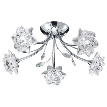 Image of Searchlight 5 Semi Flush Chrome with Clear Glass LPS1-5088