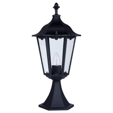 Image of Searchlight 55cm Outdoor Post Silk Black with Glass IP44 LPS1-5007