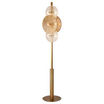 Image of Searchlight 6 Floor Lamp Bronze Clear Amber Glass LPS1-8166