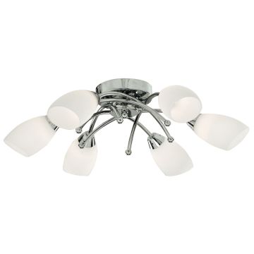 Image of Searchlight 6 Flush Chrome with Opal Glass LPS1-5593