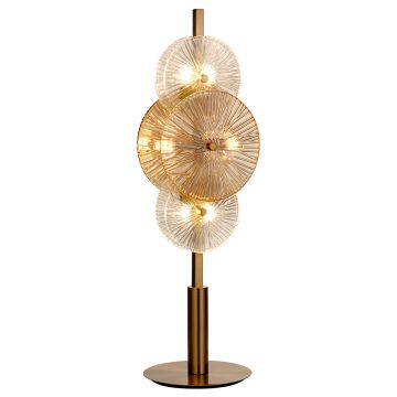 Image of Searchlight 6 Table Lamp Bronze Clear Amber Glass LPS1-8165