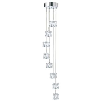 Image of Searchlight 8 Multi Drop Pendant Chrome with Glass LPS1-5342