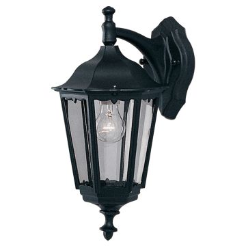 Image of Searchlight Alex Outdoor Wall Light Black with Glass LPS1-5012
