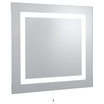 Image of Searchlight Bathroom LED Rectangular Mirror Mirrored Glass IP44 LPS1-5068