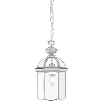 Image of Searchlight Bevelled Pendant Chrome with Clear Glass LPS1-5095