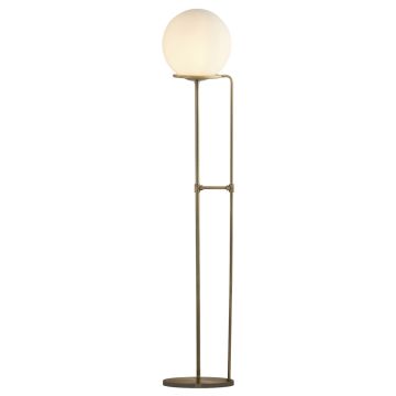 Image of Searchlight Floor Lamp Antique Brass with Opal Glass LPS1-5684