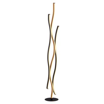 Image of Searchlight Floor Lamp Black with Wood Effect LPS1-5831