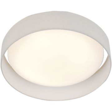 Image of Searchlight Flush White Fabric with Acrylic Diffuser LPS1-5294