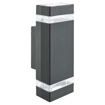 Image of Searchlight LED Outdoor Wall Light Black with Glass Diffuser IP44 LPS1-5669