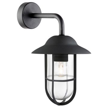 Image of Searchlight Outdoor Fisherman Wall Light Black with Clear Glass LPS1-5712