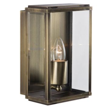 Image of Searchlight Outdoor Porch Box Light Antique Brass LPS1-5135