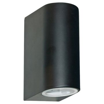 Image of Searchlight Outdoor Up Down Wall Light Black with Frosted Glass LPS1-5233