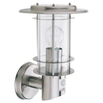 Image of Searchlight Outdoor Wall Light + Sensor Stainless Steel IP44 LPS1-5230