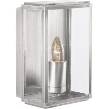 Image of Searchlight Outdoor Wall Light Satin Silver with Glass LPS1-5137