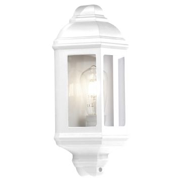 Image of Searchlight Outdoor Wall Light White with Clear Glass LPS1-5382