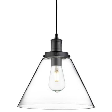 Image of Searchlight Pendant Black with Glass LPS1-5900