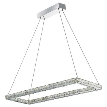 Image of Searchlight Rectangular Pendant Chrome with Clear Glass LPS1-5537