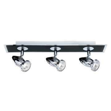 Image of Searchlight Spotlight Bar 3 Light Chrome Black LPS1-5189