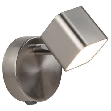 Image of Searchlight Square Wall Spotlight Satin Silver LPS1-5634