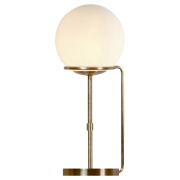 Image of Searchlight Table Lamp Antique Brass with Opal Glass LPS1-5683