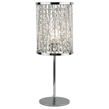 Image of Searchlight Table Lamp Chrome with Crystal Drops LPS1-5244