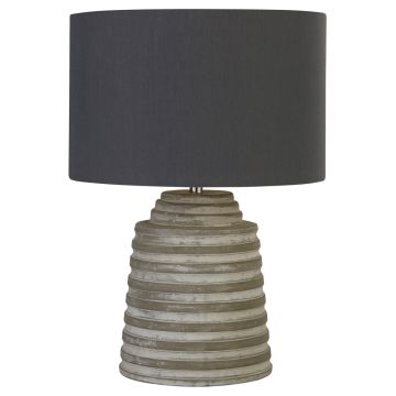 Image of Searchlight Table Lamp Grey Cement with Grey Fabric Shade LPS1-5940