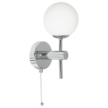 Image of Searchlight Wall Light Chrome Mirror with Opal Glass LPS1-5300