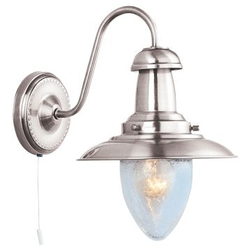 Image of Searchlight Wall Light Satin Silver with Clear Seeded Glass LPS1-5262