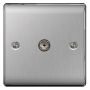 Avenue Contour Brushed Steel TV Aerial Co-Axial Socket