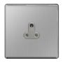 Avenue Screwless Brushed Steel 5A Round Pin Socket