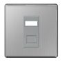 Avenue Screwless Brushed Steel Single RJ45 Data Socket