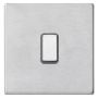 Avenue Screwless Slim 1 Gang Light Switch Satin Steel Grey