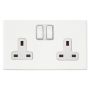 Avenue Screwless Slim 13A Double Socket 2 Gang Matt White