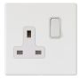 Avenue Screwless Slim 13A Single Socket 1 Gang Matt White