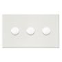 Avenue Screwless Slim 3 Gang LED Dimmer Switch Matt White