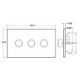 Avenue Screwless Slim 3 Gang LED Dimmer Switch Matt White