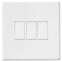 Avenue Screwless Slim 3 Gang Light Switch Matt White