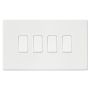 Avenue Screwless Slim 4 Gang Light Switch Matt White