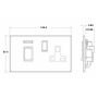 Avenue Screwless Slim 45A Cooker Switch with Socket Matt White