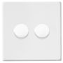 Avenue Screwless Slim Double 2 Gang LED Dimmer Switch 100W Matt White