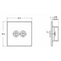 Avenue Screwless Slim Toggle Switch 2 Gang Satin Steel