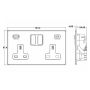 Avenue Screwless Slim USB C Double Socket Satin Steel Grey