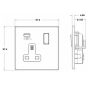 Avenue Screwless Slim USB Socket Single Satin Steel Grey