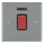 Avenue Slim 45A Cooker Switch 1 Gang Neon Satin Steel Black