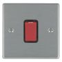 Avenue Slim 45A Cooker Switch 1 Gang Satin Steel Black