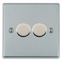 Avenue Slim Double 2 Gang LED Dimmer Switch 100W Polished Chrome