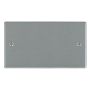 Avenue Slim Double Blanking Plate 2 Gang Satin Steel