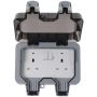 Avenue Weatherproof Outdoor Socket 2 Gang Double Pole 13A IP66
