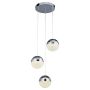 Lightplan 3 Multi Drop Pendant Chrome Crushed Ice Shade