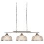 Lightplan 3 Pendant Satin Silver with Holophane Style Glass 990mm